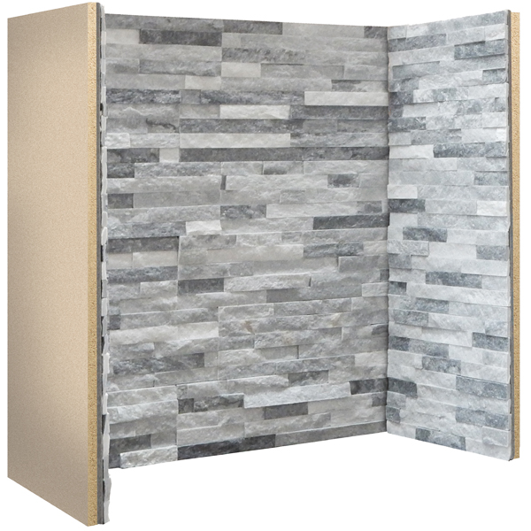 Grey White Staggered Slate Chamber